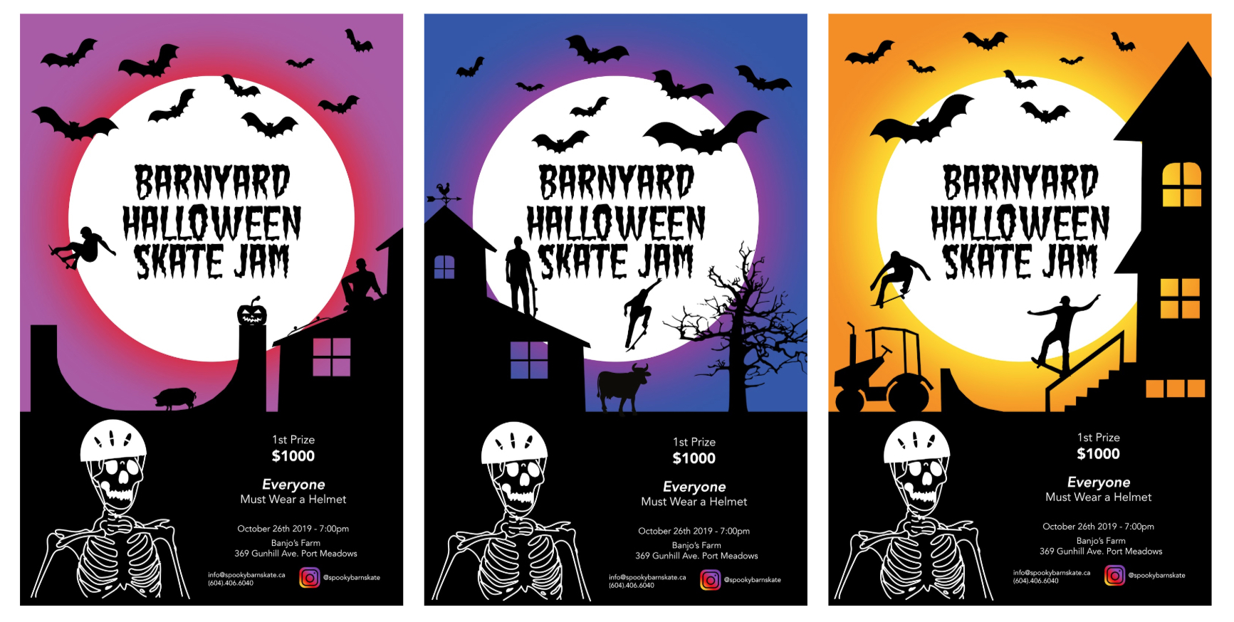 Barnyard Halloween Skate Jam event poster design
