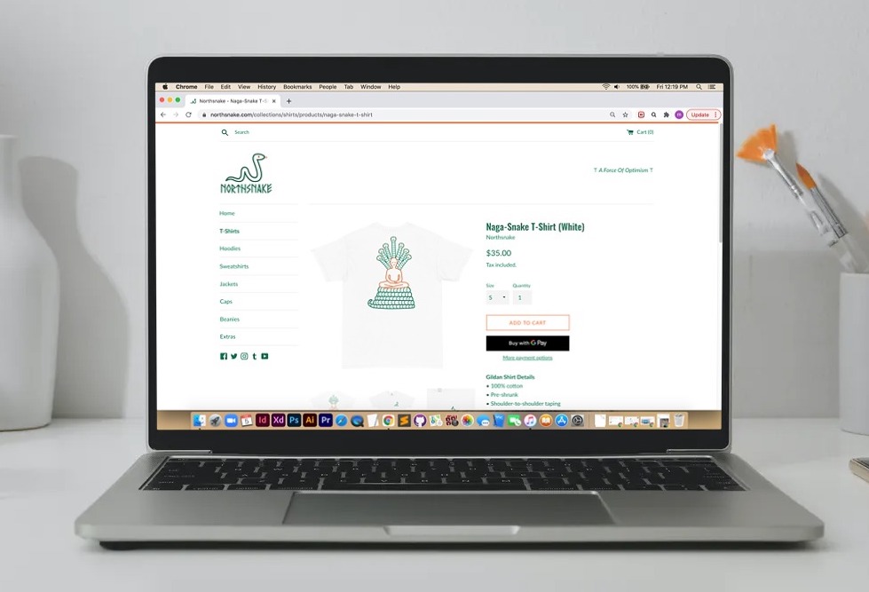 Northsnake online store homepage mockup